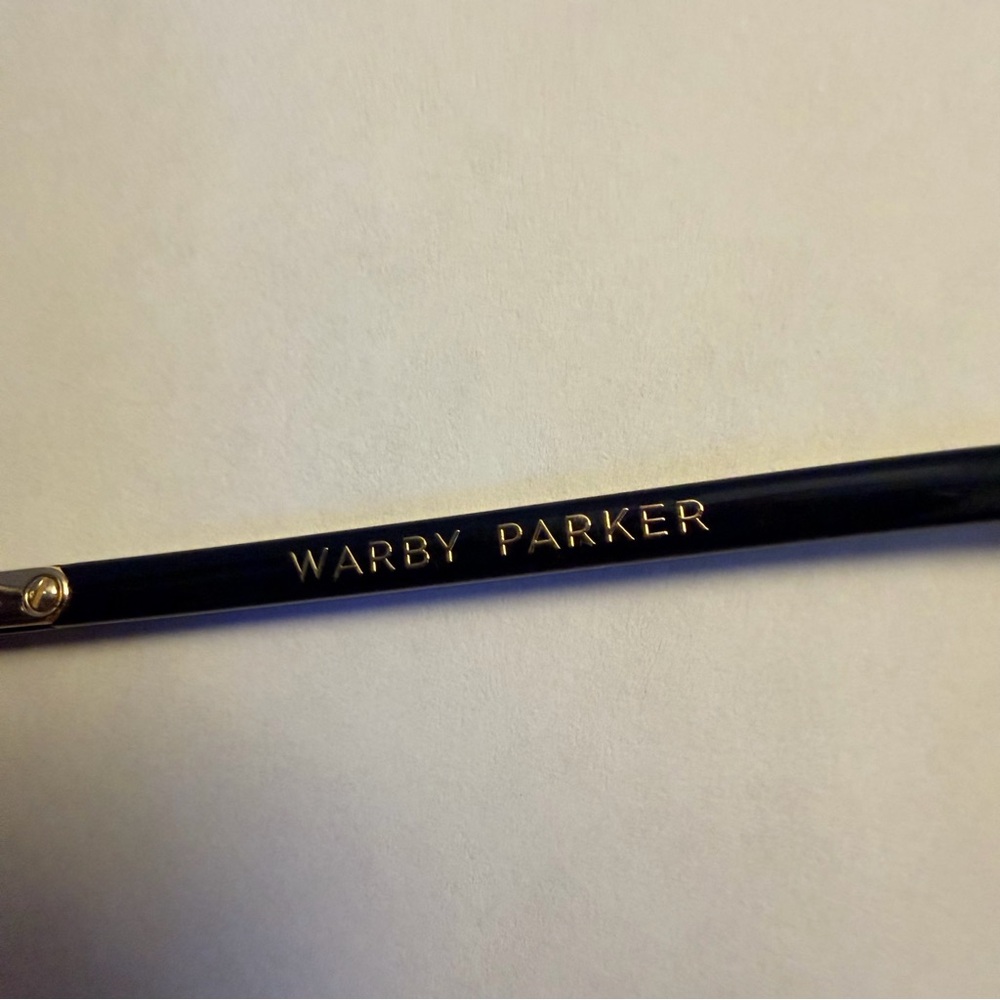 Warby Parker Durand Sunglasses Jet Black Gold Polarized Wide - Picture 5 of 8
